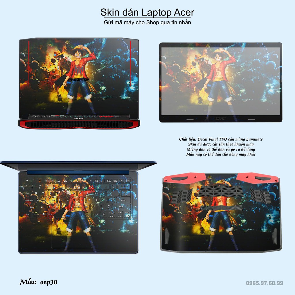 Skin dán Laptop Acer in hình One Piece _nhiều mẫu 23 (inbox mã máy cho Shop)