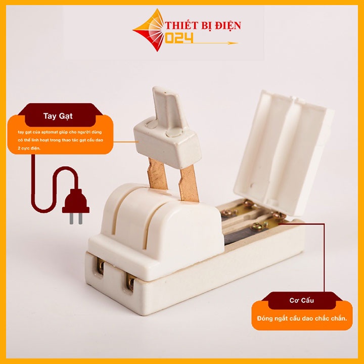 Cầu dao điện 2 pha  đế sứ cách điện CD15 30A 2P