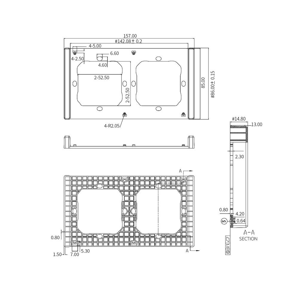 Khung gắn công tắc tường thông minh Sonoff SwitchMan M5 2/3/4 dễ dàng lắp đặt cho M5-80 PC V0