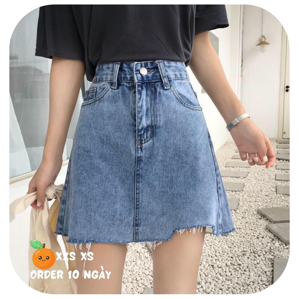 Chân váy jeans size XXS XS kiểu dáng basic