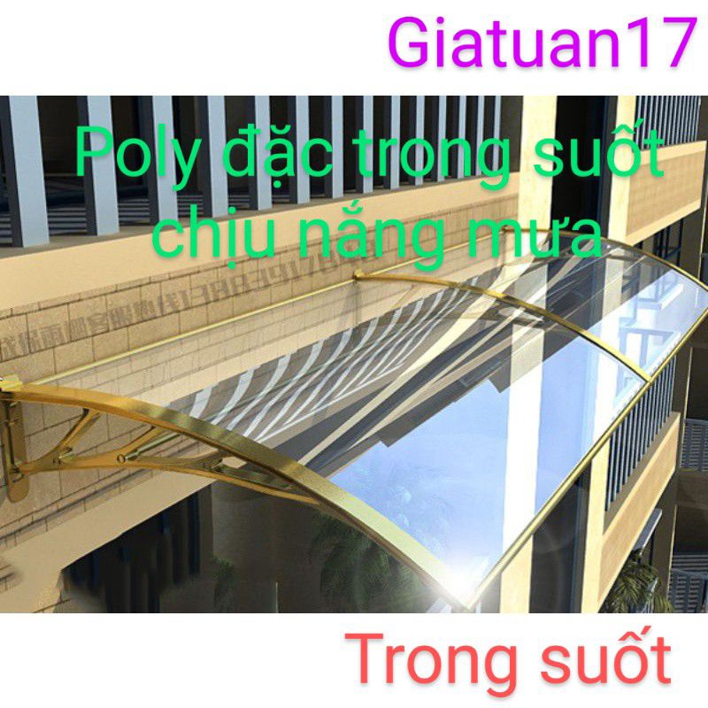 (dày 8zem) Tấm poly tôn nhựa phẳng trong suốt lấy sáng chịu được nắng mưa khổ cao 1.22m, dày 8zem(0.8mm)