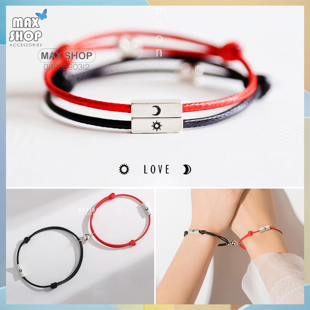 Vòng đôi nam châm SUN - MOON, Vòng cặp Mặt trăng và mặt trời Couple Nam nữ