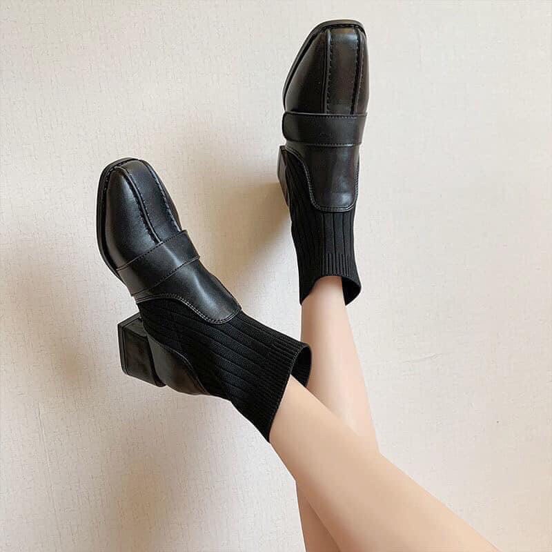 Giầy boot da phối len cá tính thời trang Hàn Quốc Nahada Shop | BigBuy360 - bigbuy360.vn