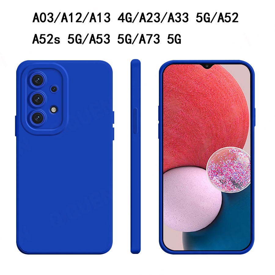 Ốp điện thoại cạnh vuông bảo vệ camera cho Samsung Galaxy A03 A12 A13 A23 A33 A52 A52s A53 A73 5G