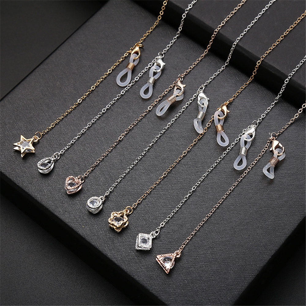 Dây xích đeo khẩu trang bằng hình cánh thiên thần/trái tim/hình học thời trang XJ-14