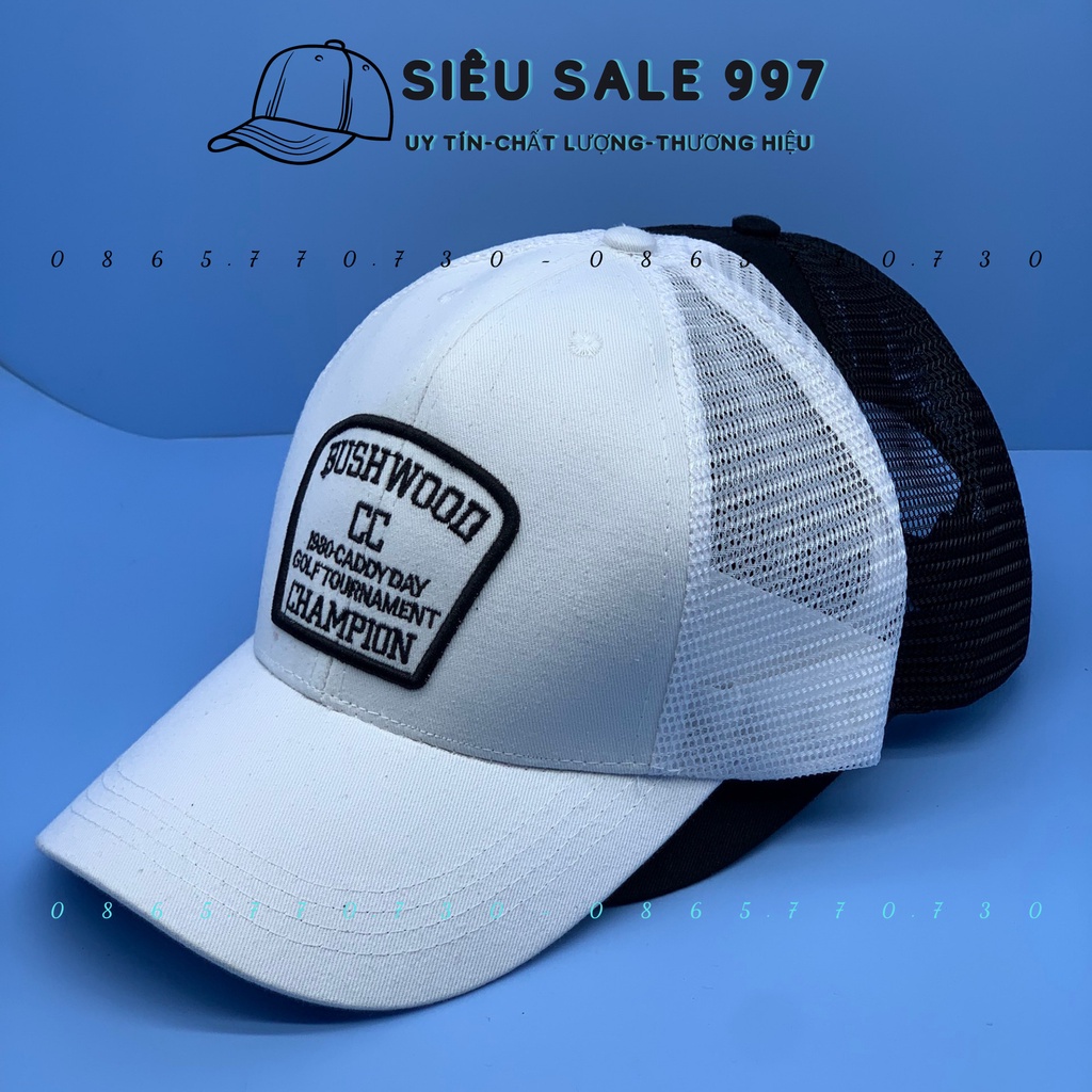 MŨ LƯỠI TRAI KẾT LƯỚI THÊU LOGO BUSHWODD THỜI TRANG ĐƠN GIẢN ĐẸP