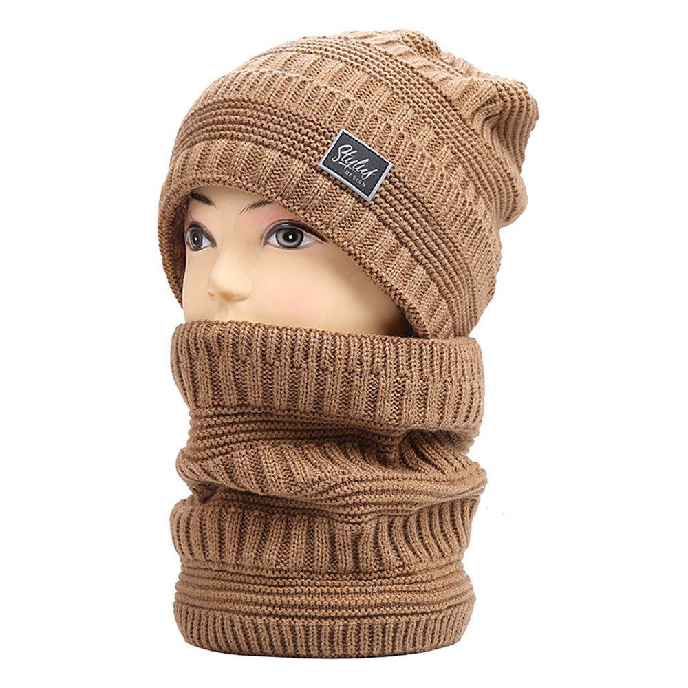 Mũ beanie Kết Hợp Khăn Choàng Mềm Mại Giữ Ấm Thời Trang Cho Nam Nữ