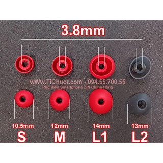 Nút Cao Su Lõi 3.8mm Bọc Tai Nghe Inear (Tip Loại 3.8 ly)