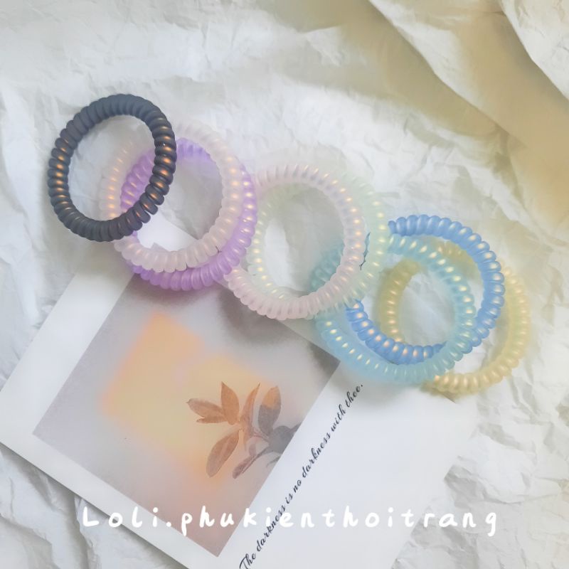 Dây Buộc Tóc Lò Xo Nhám Nhiều Màu Xinh Xắn
