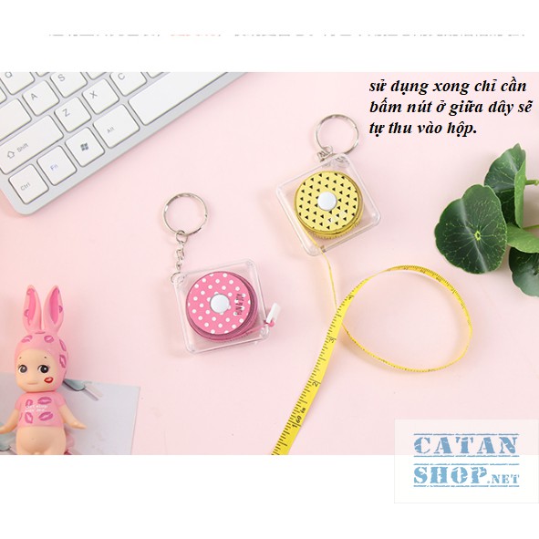Thước Dây 1.5m cuộn hoạt hình có móc khóa siêu xinh, nhỏ gọn, vật dụng tiện ích -GD422-thuocday-HH