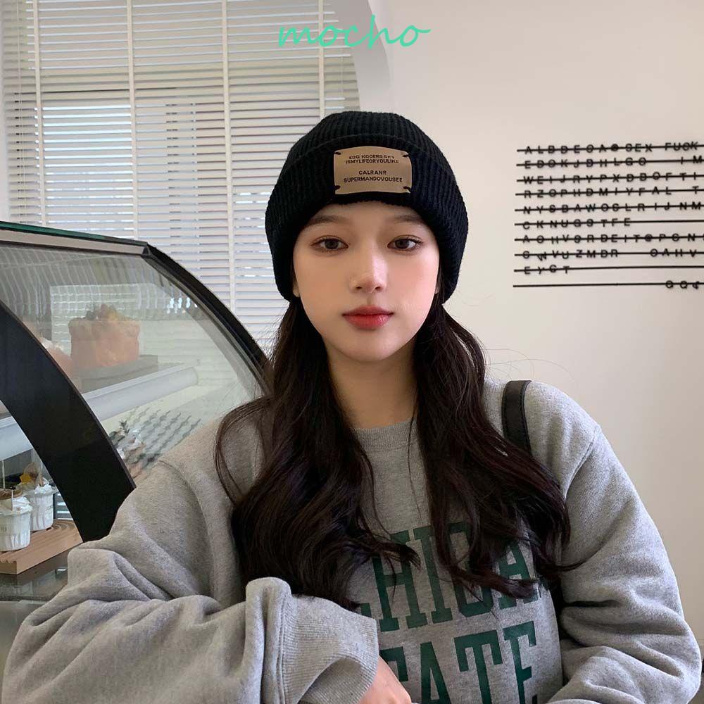 Mũ Len Họa Tiết Kẻ Sọc In Chữ Đơn Giản Thời Trang Mùa Đông Hàn Quốc Cho Nam