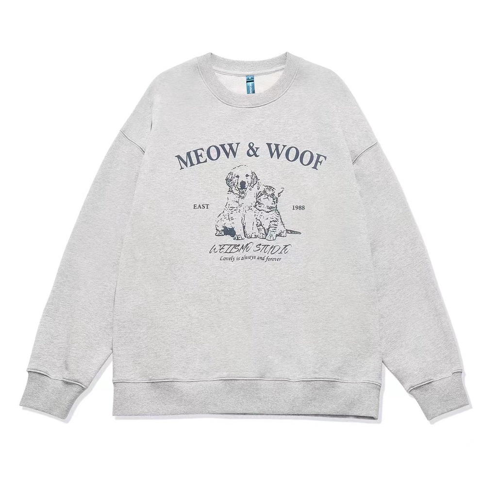 NRVP Áo Nỉ Dài Tay Oversize Phong Cách Hàn Quốc Mới Cho Nam Nữ