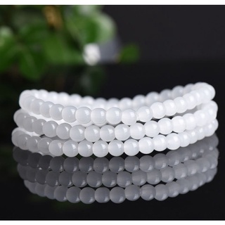 chuỗi đeo tay cuốn 3 tầng đá trắng