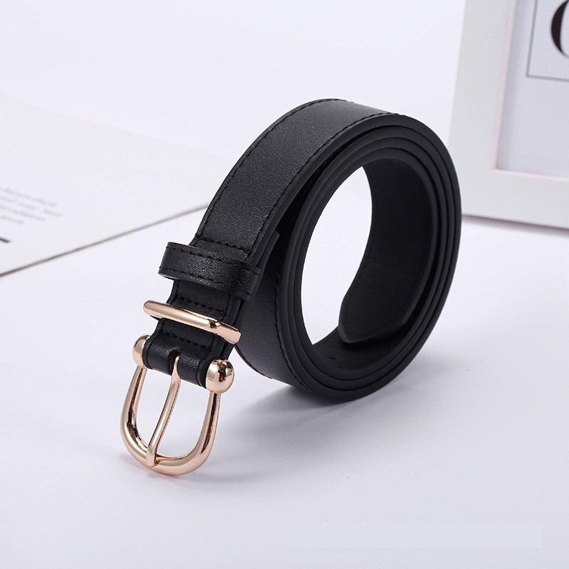 Thắt lưng nữ mặt kim vàng phong cách Hàn Quốc bản 2.8cm (Hỗ trợ bấm lỗ, cắt dây) TL093 - Thắt Lưng Giá Tốt
