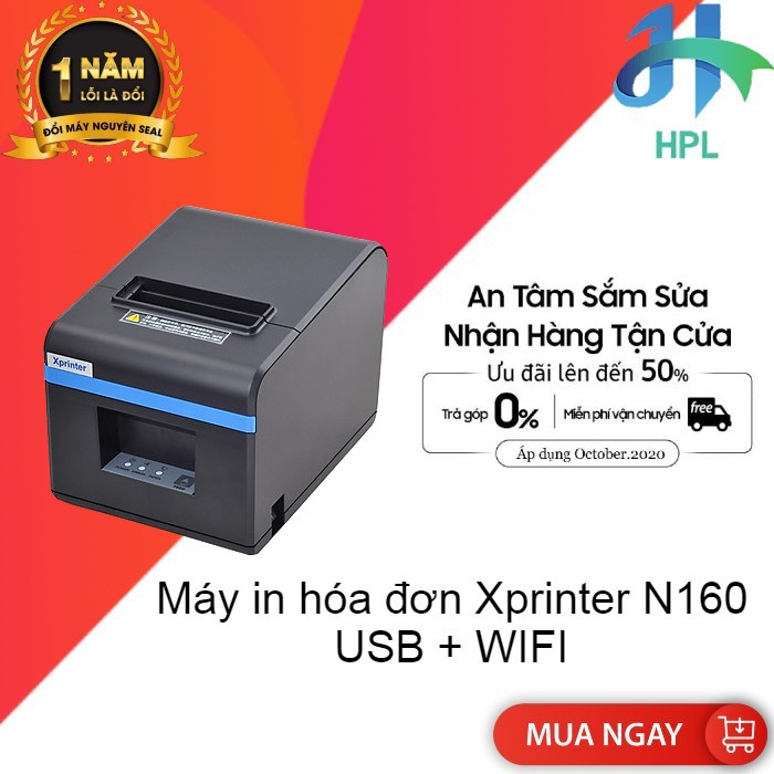 Máy in hóa đơn Xprinter N160 USB + WIFI