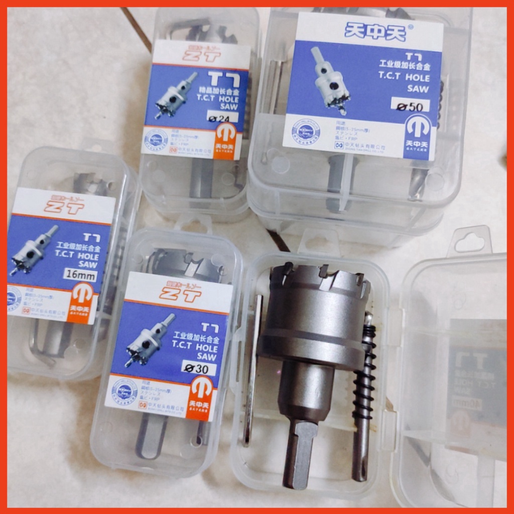 MŨI KHOÉT LỖ INOX , KHOÉT SẮT CAO CẤP ĐẦU HỢP KIM TCT  15MM - 30MM