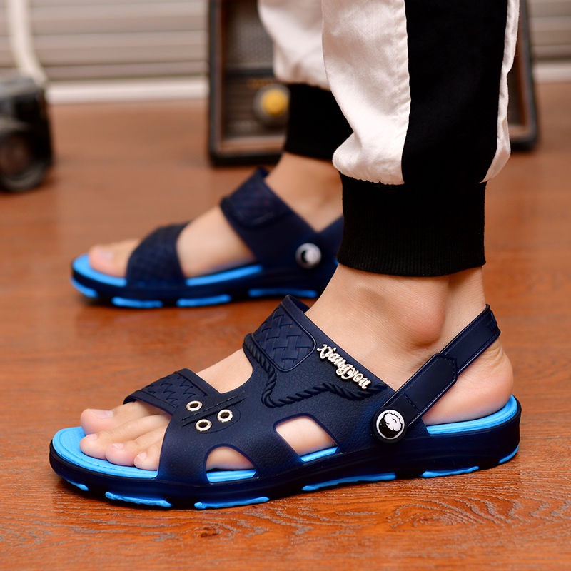 Dép Sandal Đế Bằng Thoáng Khí Chống Mài Mòn Dùng Đi Biển Dành Cho Nam