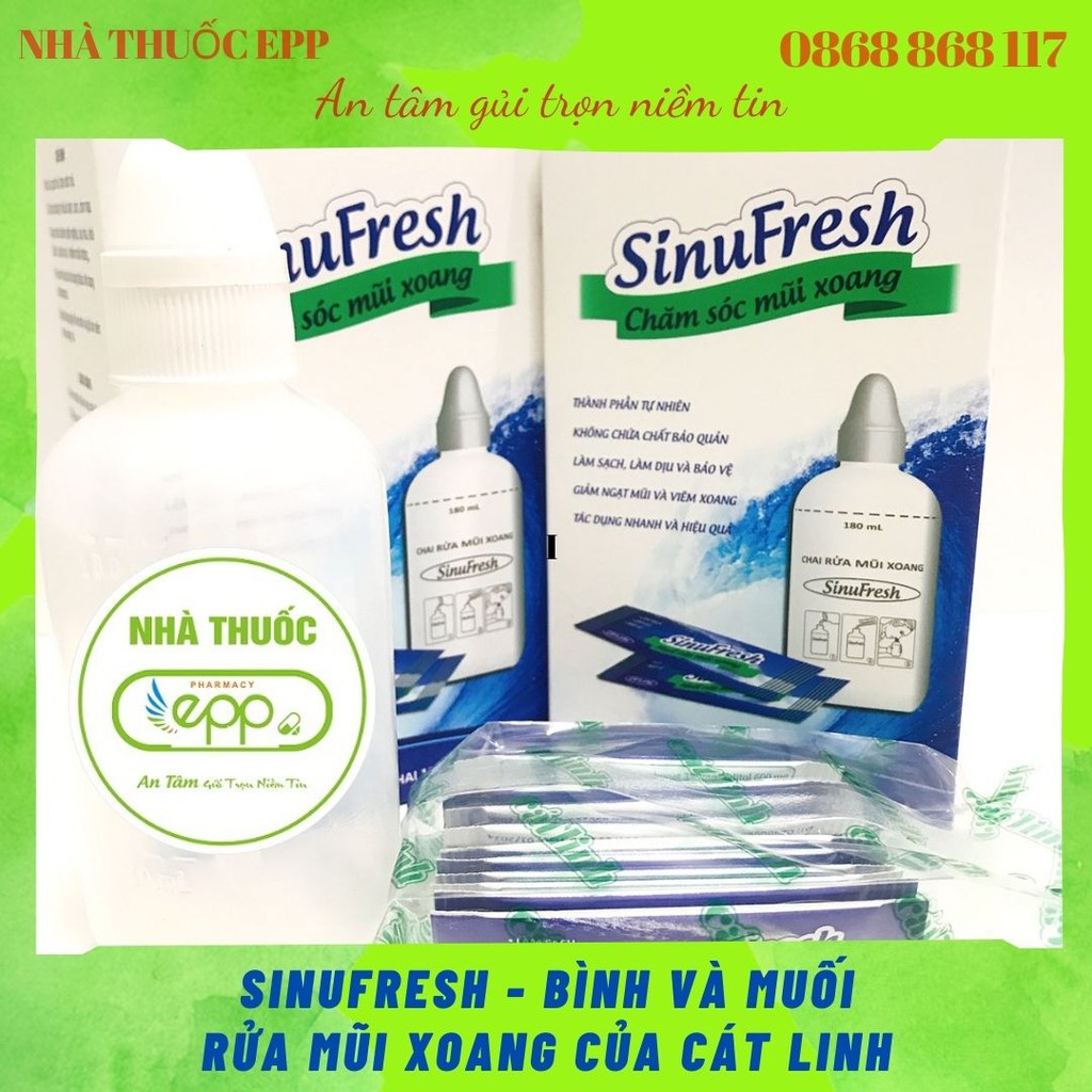 SINUFRESH - BÌNH VÀ MUỐI RỬA MŨI XOANG CỦA CÁT LINH