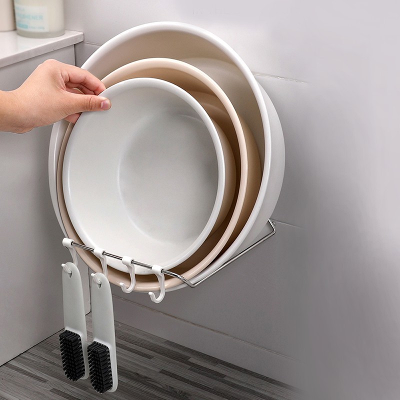 Giá treo thau chậu, giá để đồ đa năng INOX 304 dán tường tiện lợi