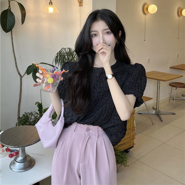 B&amp;G Áo Kiểu Tay Phồng Xếp Ly Phong Cách Pháp Thời Trang Mới Cho Nữ Áo phông Nữ JL-TX-156 2022