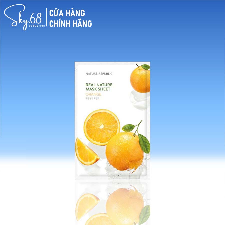 Mặt Nạ Cấp Ẩm, Dưỡng Trắng, Mờ Thâm, Chống Lão Hoá Nature Republic Real Nature Mask Sheet 23ml - Orange