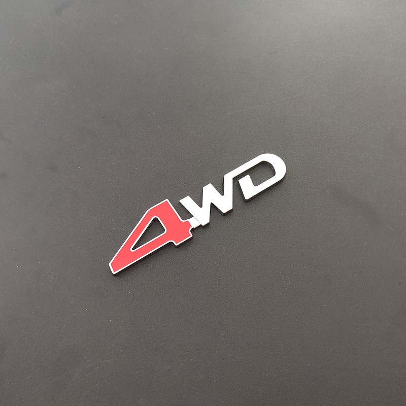 Miếng Dán Ba Chiều Bằng Kim Loại In logo 4wd Trang Trí Xe Hơi