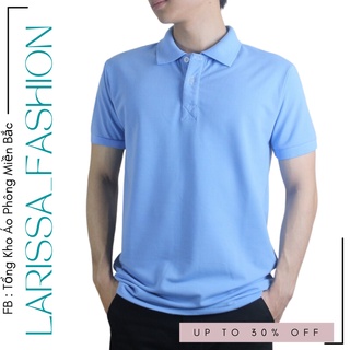 Áo POLO màu XANH BIỂN - Áo phông Trơn Nam Nữ,ngắn tay có cổ,vải cao cấp không xù,co dãn 4 chiều. Nhận IN ẤN theo yêu cầu