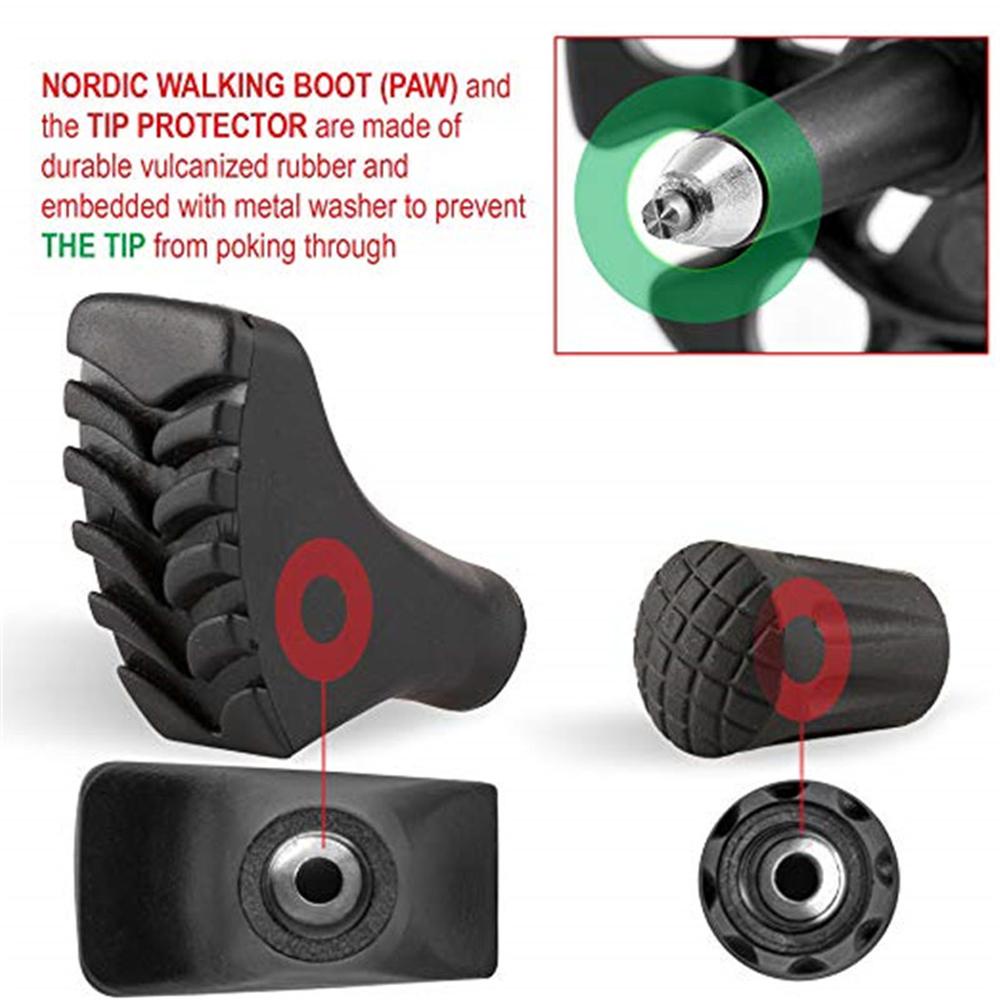 Nắp Cao Su Màu Đen Gắn Gậy Đi Bộ Đường Dài Leo Núi Tiện Dụng