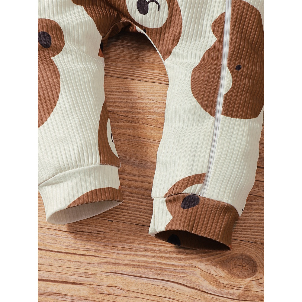 Áo liền quần MIKRDOO liền mảnh tay ngắn có nón hình con vật cho bé sơ sinh từ 0-18 tháng tuổi