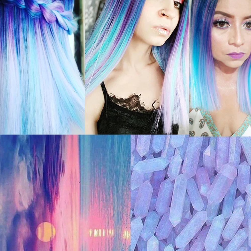 Tóc Giả Thẳng Bằng Sợi Tổng Hợp Màu Sắc Thời Trang