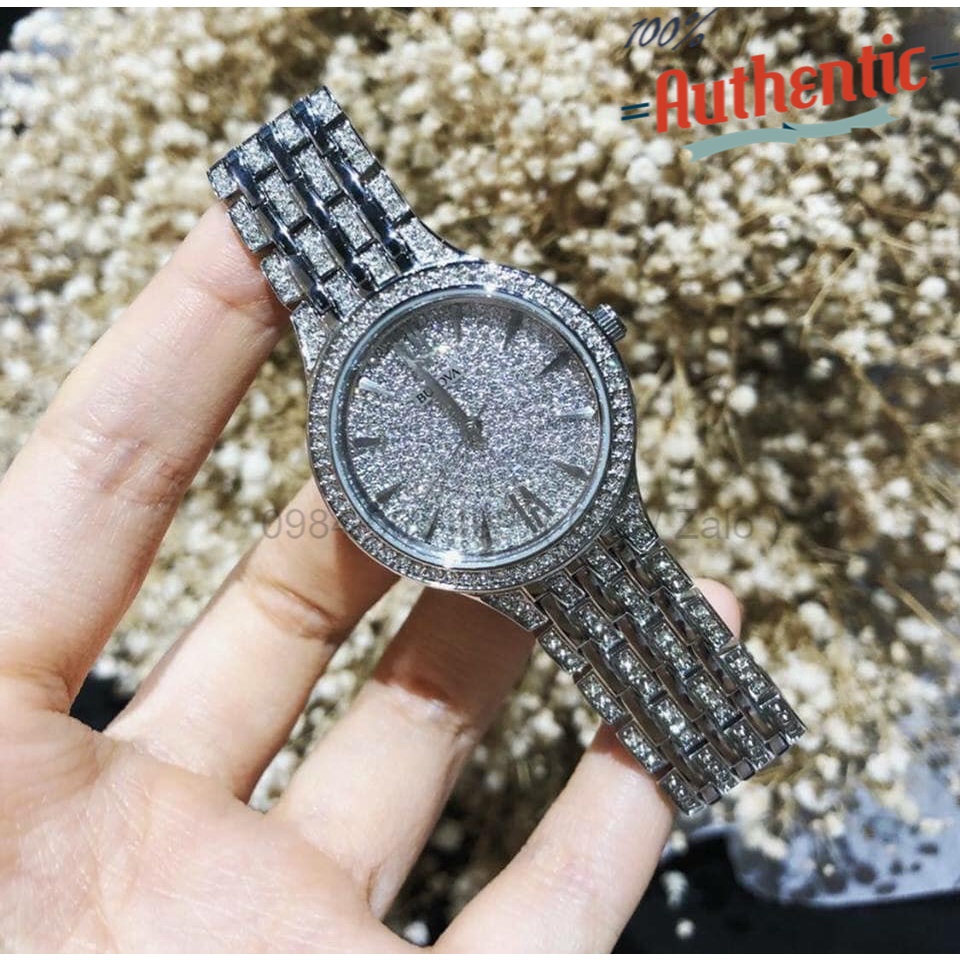 Đồng Hồ Nữ Bulova Crystal Silver 96l243