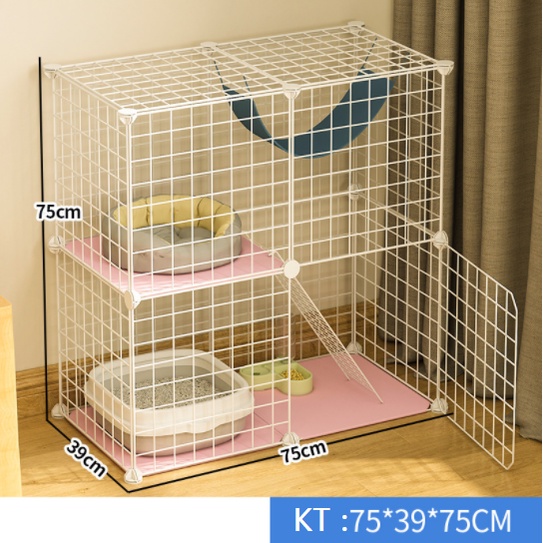 [ Tặng Vòng Cổ ] Combo Chuồng Mèo 2 tầng - kích thước : 75 x 37 x 75 cm