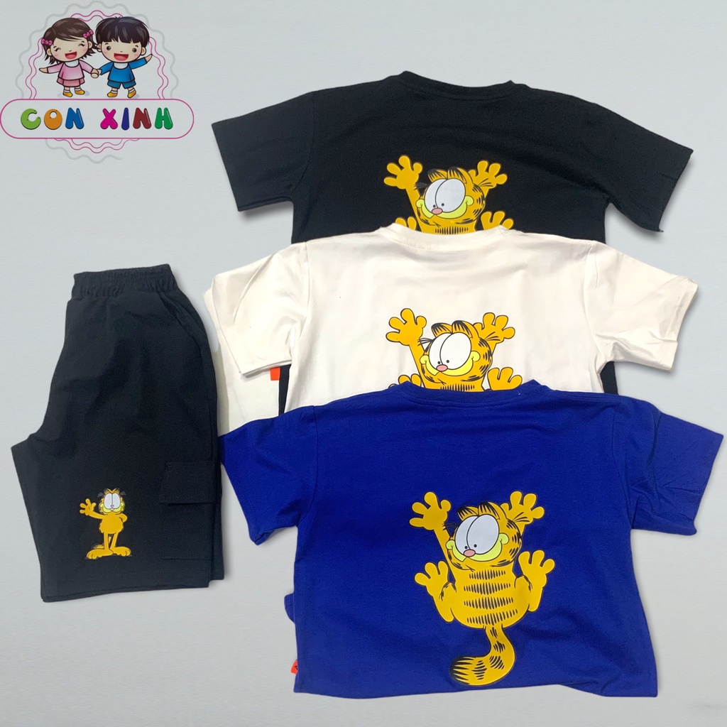 Bộ đồ bé trai CONXINH cotton in hình mèo Masupilami,set quần áo trẻ em từ 5 đến 14 tuổi