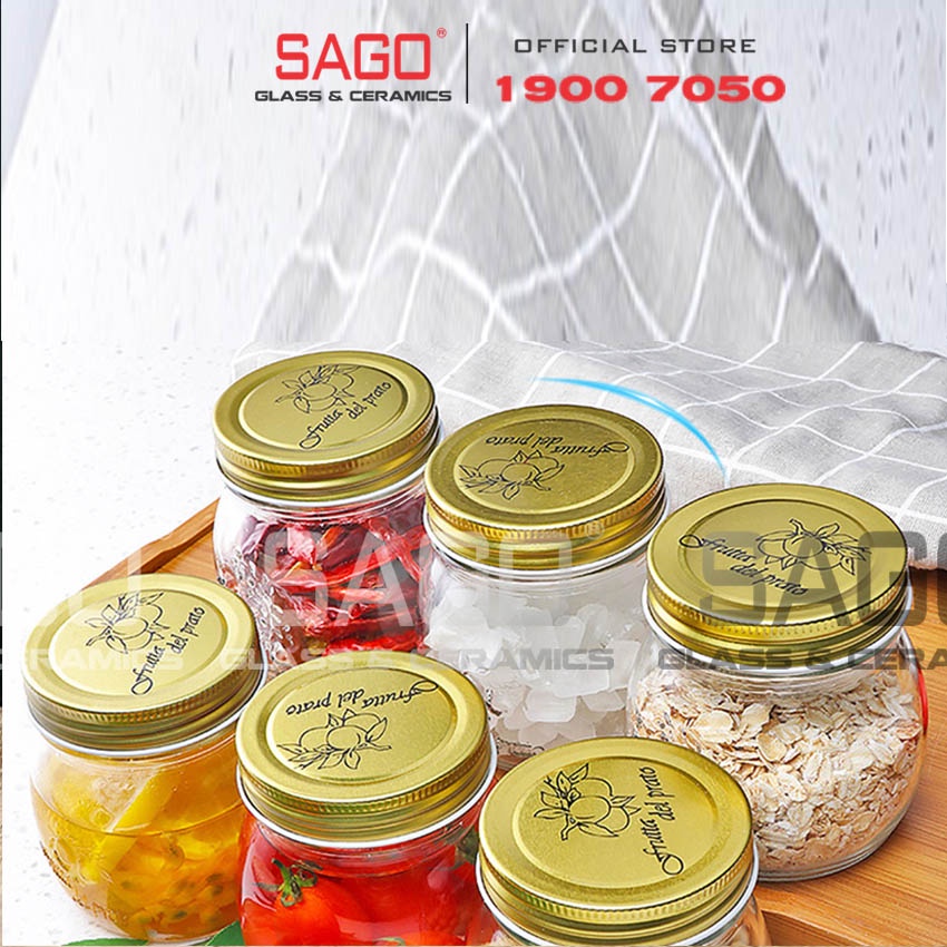 Hũ Thủy tinh Mason Nắp nhôm 300ml | Tùy chọn Màu Nắp