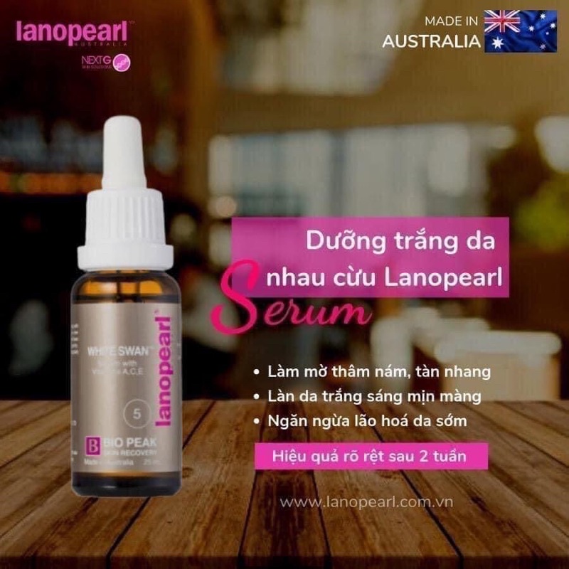 Serum Nhau Thai Cừu Làm Trắng Da White Swan Whitening Serum Lanopearl Bio Peak