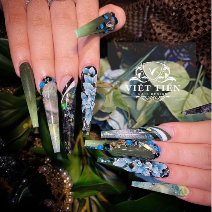 Móng Tay Giả Nối Dài Đầu Vuông / Nhọn Bằng Acrylic Chuyên Dụng Cho Salon