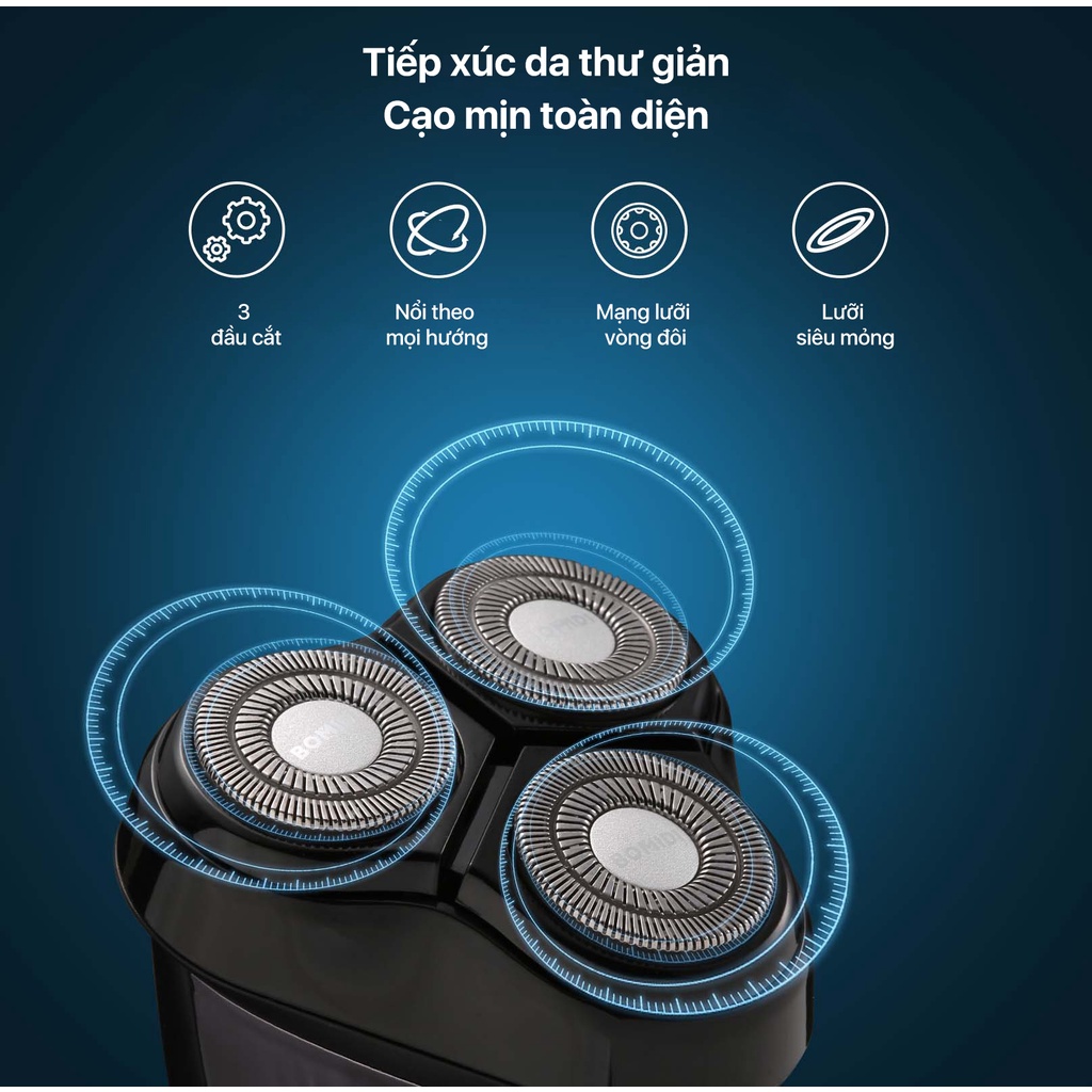 Máy cạo râu đa năng BOMIDI M5 công suất 10W, chống nước cấp IPX7 sạc nhanh cổng Type-c