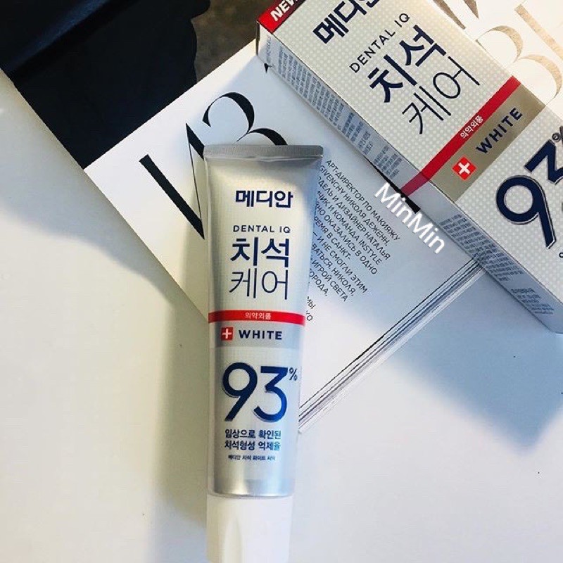 Kem Đánh Răng Hàn Quốc Median Dental IQ 93% Toothpaste 120g - Giúp Trắng Răng, Giảm Ố, Loại Bỏ Mùi Hôi