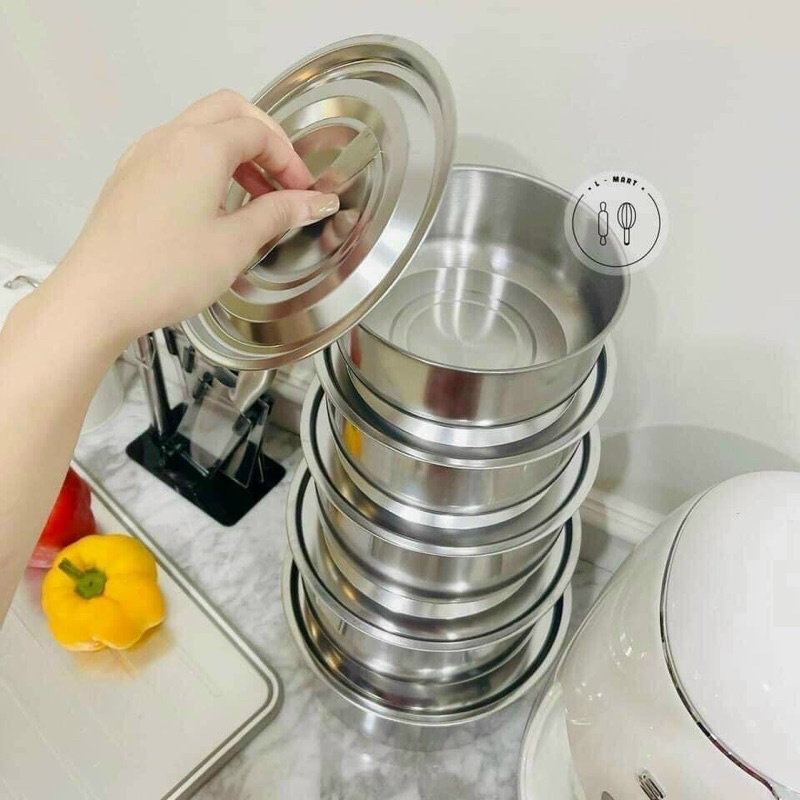 Bộ nồi 5 món chất liệu inox không quai