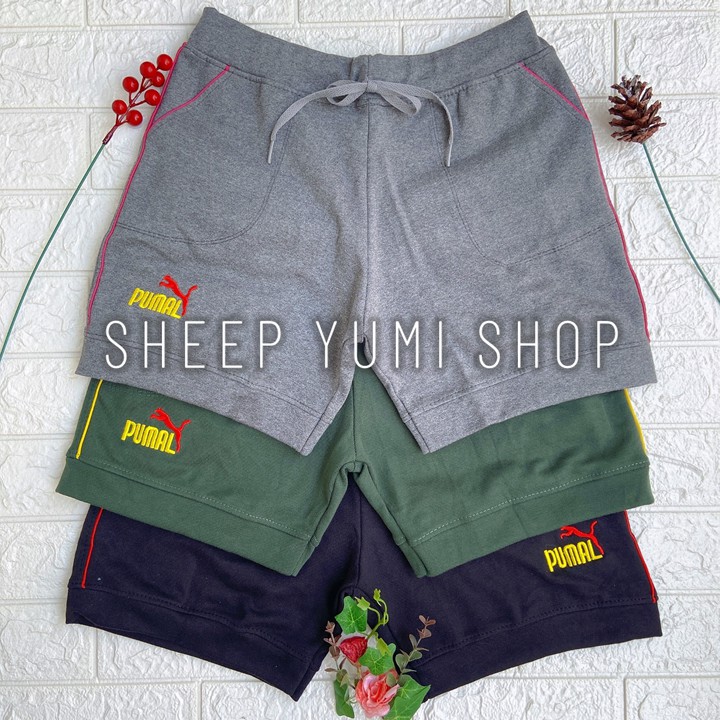 Quần Short Thể Thao Nữ Thêu Chữ - Đùi Thun Mặc Nhà SHEEP YUMI SHOP