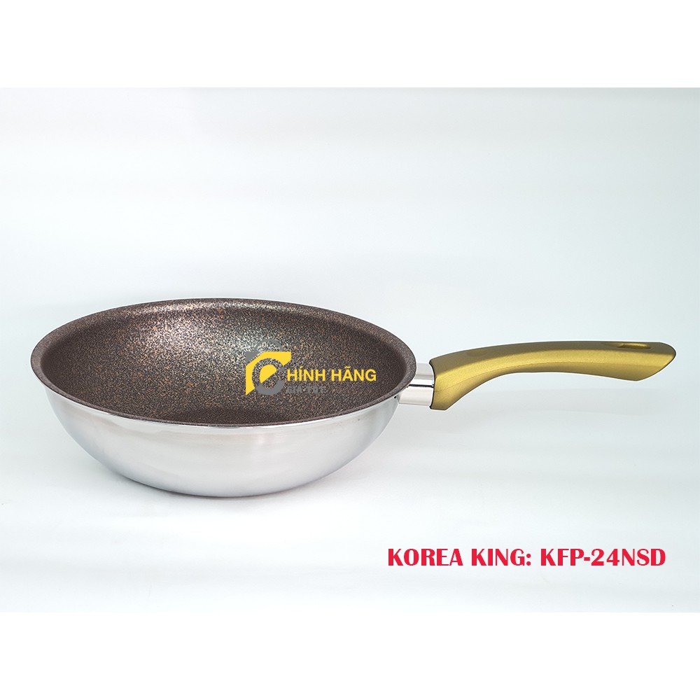 Chảo Đá Inox King Stone Korea King KFP-24NSD (Sử Dụng Bếp Từ Sâu) Made in Korea