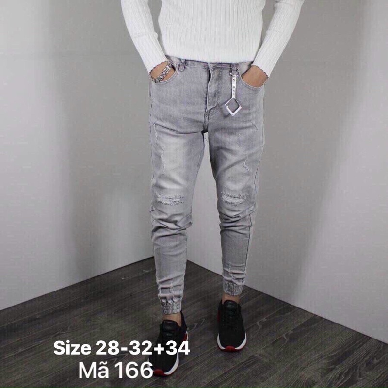 Quần Jogger Jean Nam Bó Ống Chất Jean Co Dãn Size 28-34 Thời Trang Ms666