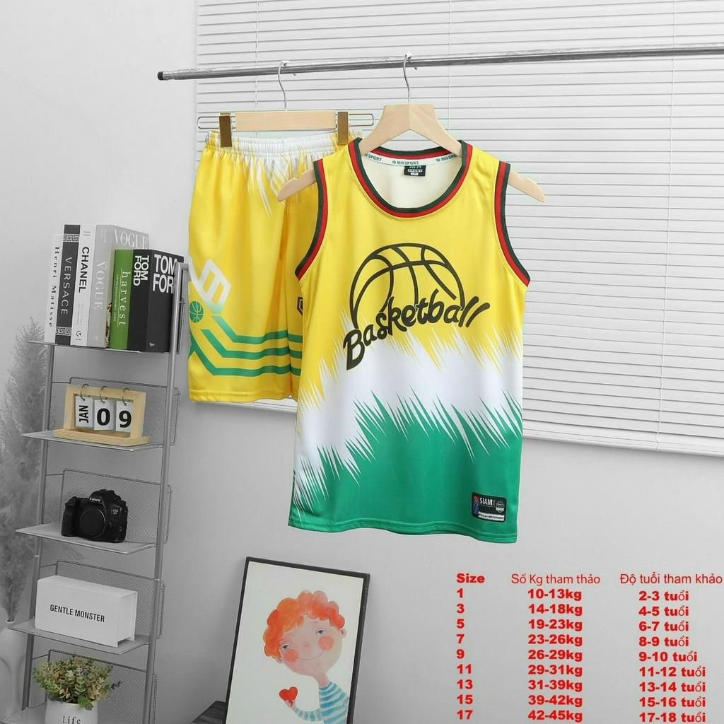 Bộ quần áo bóng rổ cho bé từ 5 đến 14 tuổi chất vải mè thể thao thoáng mát AP104- An Phú Fashion