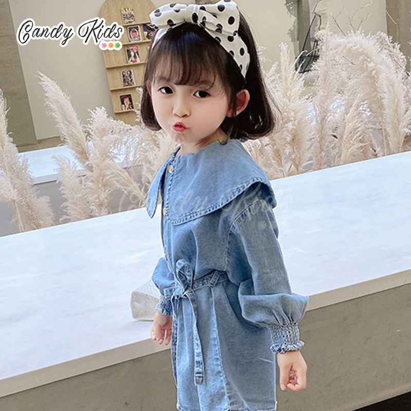 Đầm Denim Tay Dài Cho Bé Gái (2-8 Tuổi)