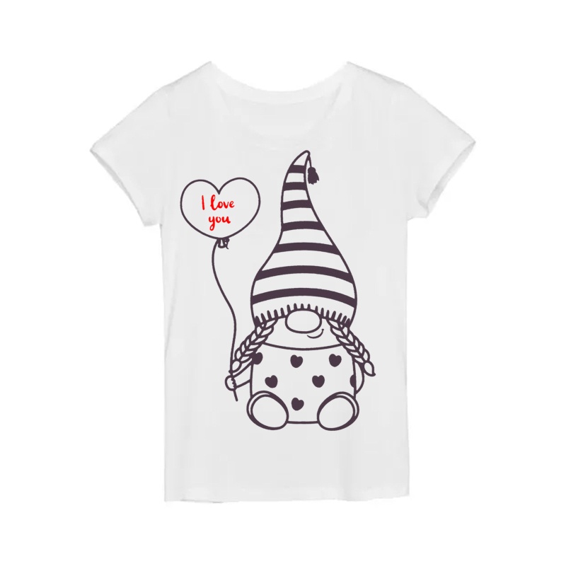 Aoto I Love You Gnome Tự Dính Màn Lưới Lụa Tự Dính In Chuyển Tự Làm Cho Gối Túi Vải