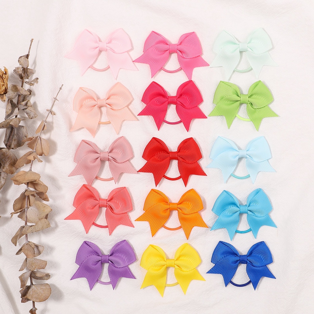 Set 10 dây thun buộc tóc KIDSBOWS đính nơ màu sắc ngọt ngào cho bé gái
