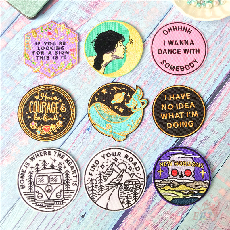 Miếng dán ủi thêu họa tiết nhân vật phim hoạt hình make a wish find your road