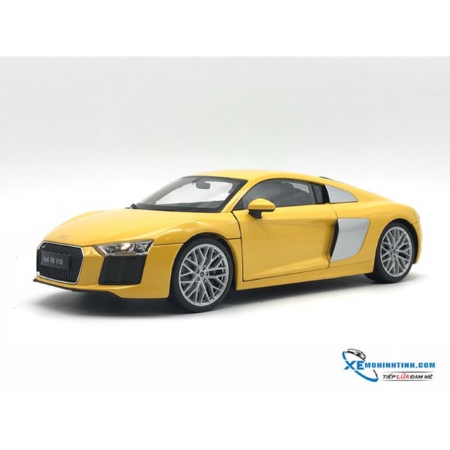 Xe Mô Hình Audi R8 V10 1:18 Welly Nex (Vàng)