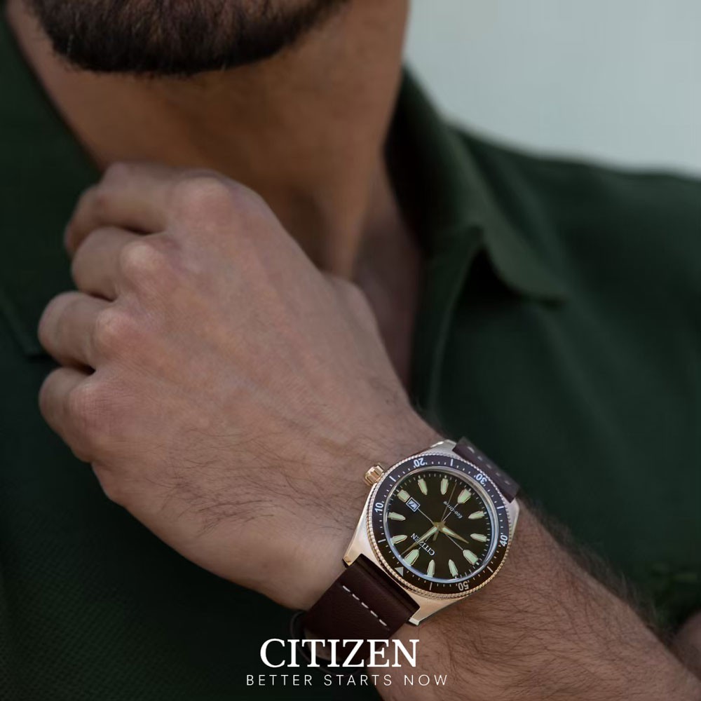 Đồng Hồ Nam Citizen Dây Da AW1593-06X - Mặt Nâu