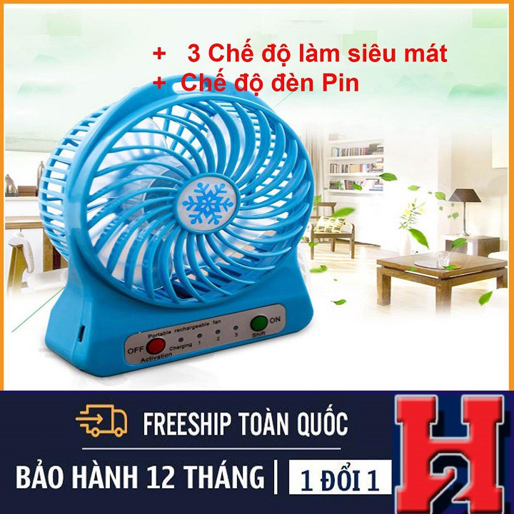 Quạt Mini 4 Cánh Để Bàn❤️FREESHIP❤️Có 3 Cấp Độ Siêu Mát_Bao Gía Trên Sàn